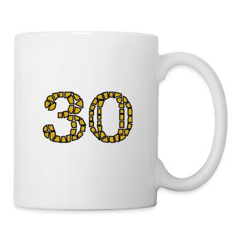 30. 30 ANS. 30e ANNIVERSAIRE. ANNIVERSAIRE 30 ANS. - Mug blanc - blanc - Droite