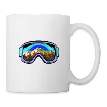Skibrille Berge Ski Bunt - Tasse - Weiß - Rechts