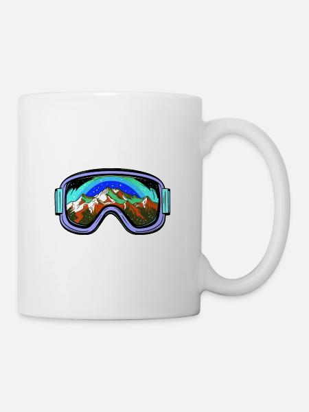 Skibrille Berge Ski Bunt - Tasse - Weiß