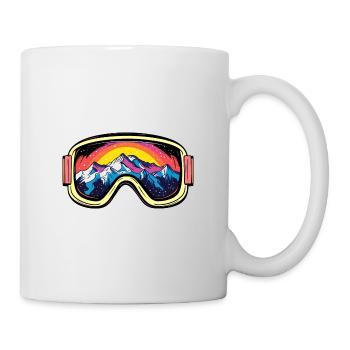 Skibrille Berge Ski Symbol Bunt - Tasse - Weiß - Rechts