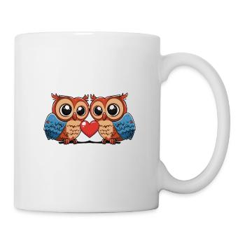 Eule Paar Valentinstag - Tasse - Weiß - Rechts