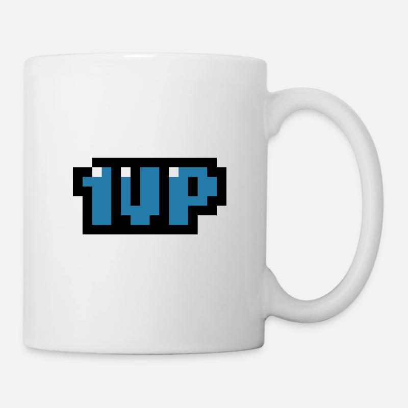 blau 1up - Tasse - Weiß