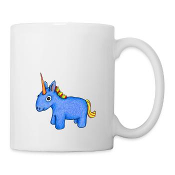 Dessin de câlin de licorne - Mug blanc - blanc - Droite