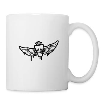 badminton blason logo symbole volant - Mug blanc - blanc - Droite