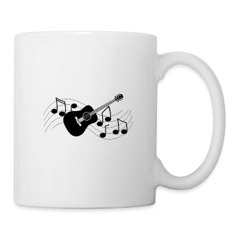 Folk-Gitarrennoten und schwarze Musik - Tasse - Weiß - Rechts