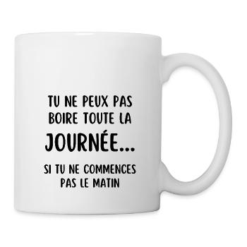 tu ne peux pas boire toute la journée - Mug blanc - blanc - Droite