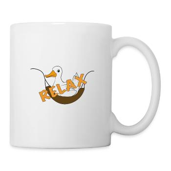 Drôle de canard disant relax - Mug blanc - blanc - Droite