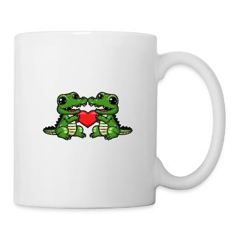 Alligator Couple Valentine's Day - Mug - white - Right