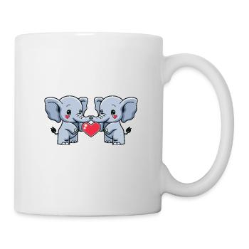 Elephant Couple Valentine's Day - Mug - white - Right