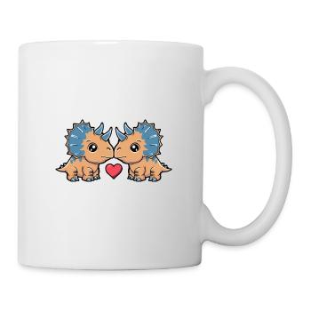 Dinosaure tricératops Couple En Amour Saint Valentin - Mug blanc - blanc - Droite