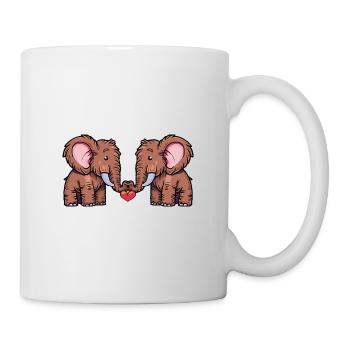 Couple mammouth Saint-Valentin - Mug blanc - blanc - Droite