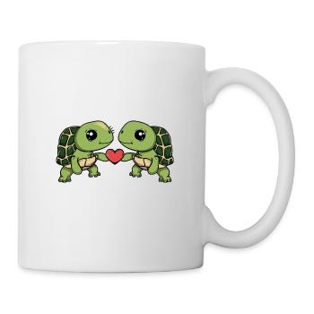 Schildkröte Paar Valentinstag - Tasse - Weiß - Rechts