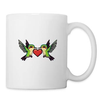 Colibri oiseau couple Saint-Valentin - Mug blanc - blanc - Droite