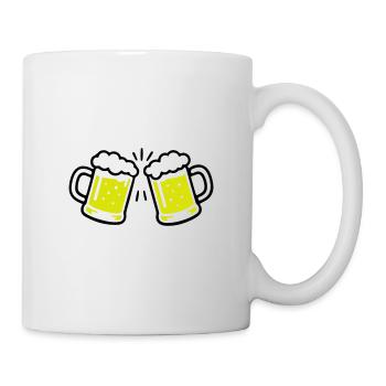 Bier Anstossen Prost - Tasse - Weiß - Rechts