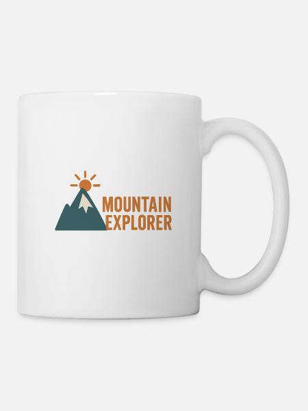 Adventurous Mountaineer Motif - Mug - white