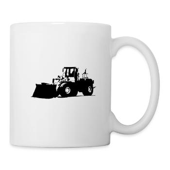 Pelle chargeuse sur pneus - Mug blanc - blanc - Droite