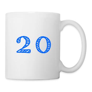 20 JAHRE. 20-jähriges JUBILÄUM. JUBILÄUM 20 JAHRE. 20 - Tasse - Weiß - Rechts