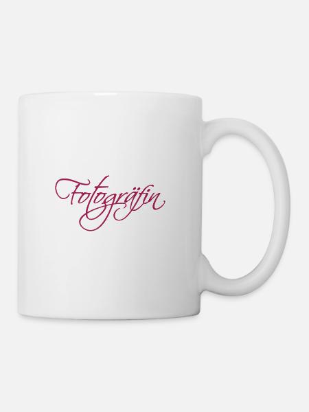 Fotogräfin mit Schwung - Tasse - Weiß