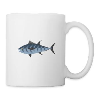 Thunfisch Emblem | Tuna Logo Shirt | Fishing Polo - Tasse - Weiß - Rechts