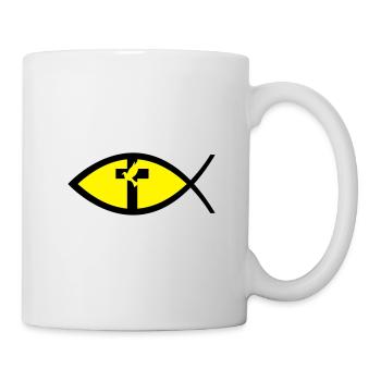Taube im Kreuz & im Fisch - Tasse - Weiß - Rechts