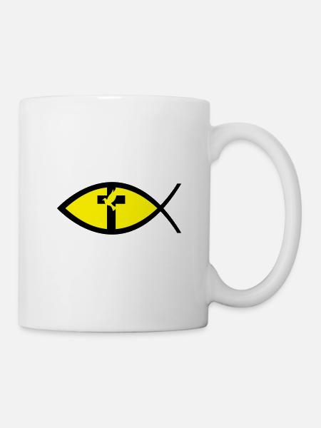 Pigeon dans la croix et dans le poisson - Mug blanc - blanc