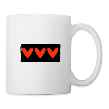 HERZ. HERZ. VALENTINSTAG. LIEBE. LIEBE. PAAR. - Tasse - Weiß - Rechts