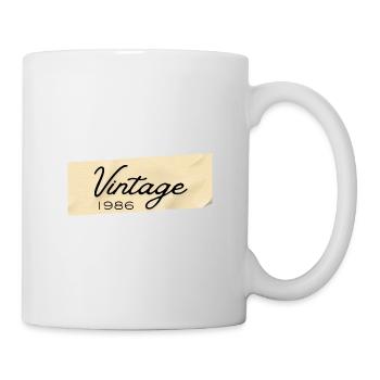Vintage 1986 Script on Wood - Mug - white - Right
