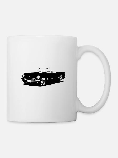Amerikanischer Sportwagen C1 Baujahr 1953 - Tasse - Weiß