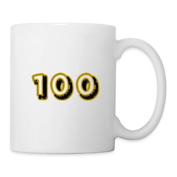 100. 100 JAHRE. 100-JÄHRIGES JUBILÄUM. 100. GEBURTSTAG - Tasse - Weiß - Rechts