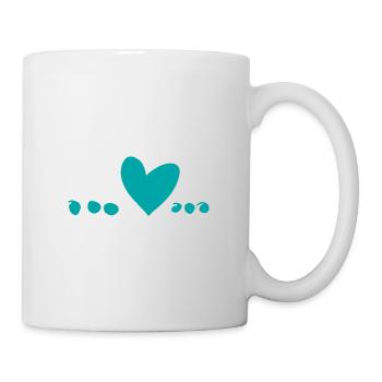 Symbol Herz Liebe blau - Tasse - Weiß - Rechts