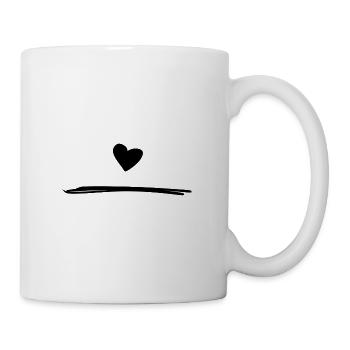 herz symbol linie liebe - Tasse - Weiß - Rechts