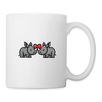 Nashorn Paar Valentinstag - Tasse - Weiß - Rechts