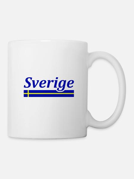 Schweden Fahne Sverige - Tasse - Weiß
