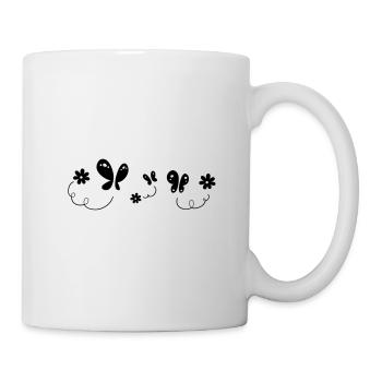 Blumen und Schmetterlinge - Tasse - Weiß - Rechts