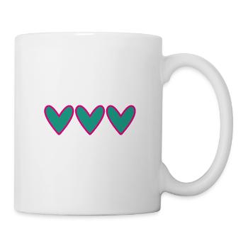 HEART. HEARTS. VALENTINE'S DAY. LOVE. LOVE. COUPLE. - Mug - white - Right