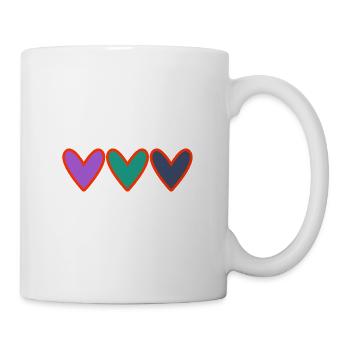 HEART. HEARTS. VALENTINE'S DAY. LOVE. LOVE. COUPLE. - Mug - white - Right
