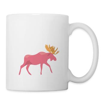 pinker Elch - Tasse - Weiß - Rechts