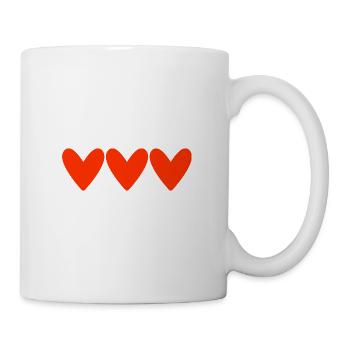 Stacked Hearts in Red Illustration Style - Mug - white - Right