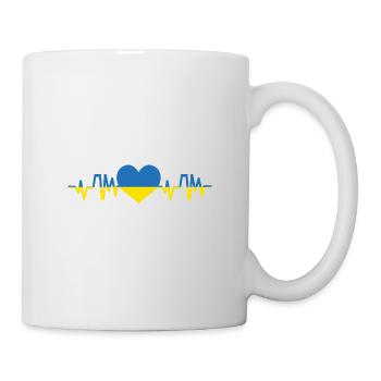 Ukraine heartbeat Stand With Ukraine - Mug - white - Right