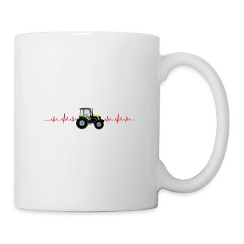 Battement de cœur du tracteur - Mug blanc - blanc - Droite