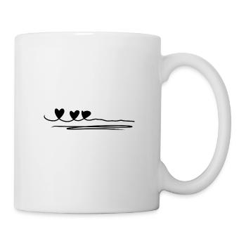 Ligne Trois Coeurs - Mug blanc - blanc - Droite