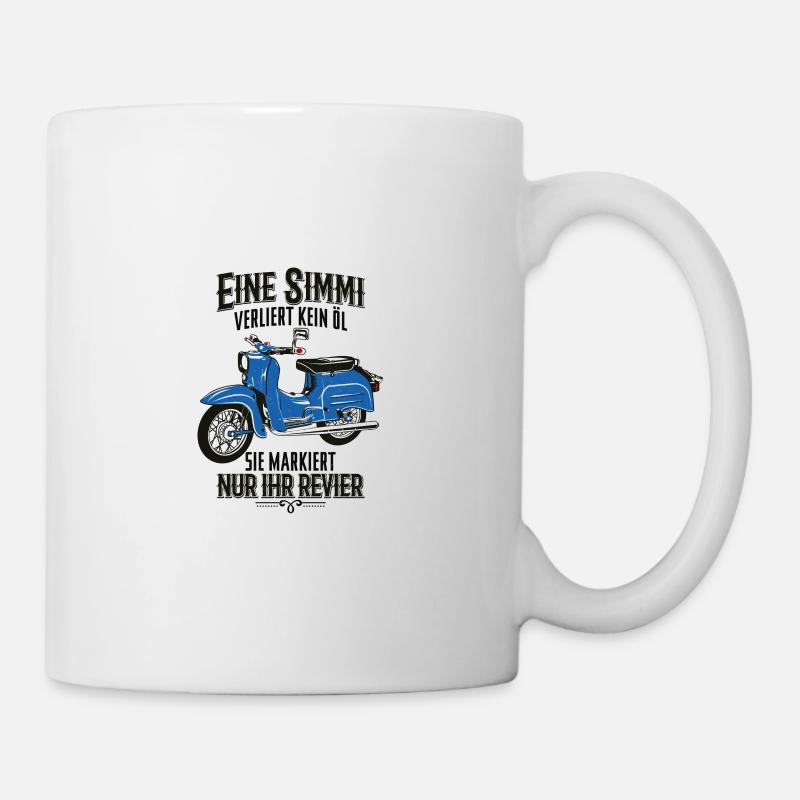 Simson Schwalbe KR51, Eine Simmi verliert kein Öl - Tasse - Weiß