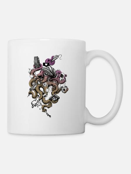 pieuvre - Mug blanc - blanc