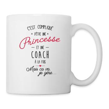 Princesse et coach - Mug blanc - blanc - Droite