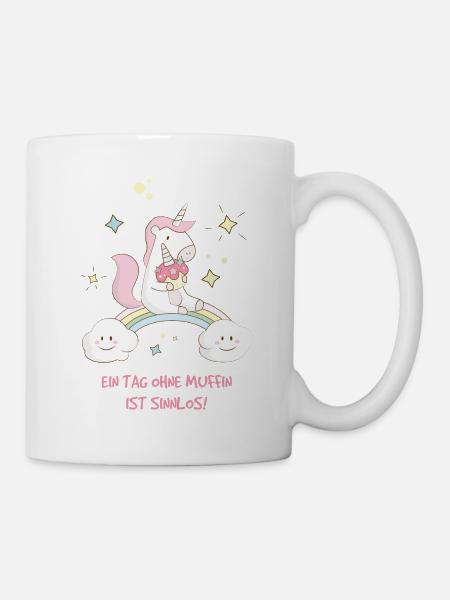 PRINTPAIR – Einhorn Muffin Liebe - Tasse - Weiß