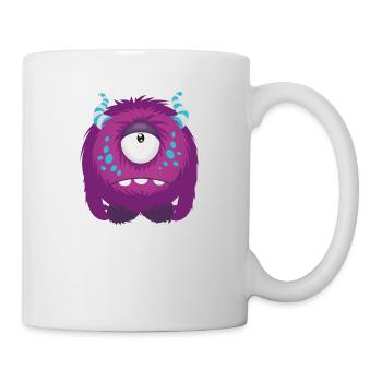 Süßes kleines trauriges Monster - Tasse - Weiß - Rechts