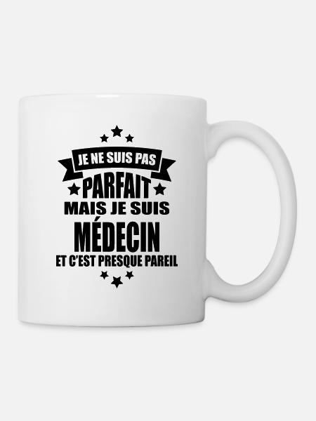 je ne suis pas parfait mais je suis médecin - Mug blanc - blanc