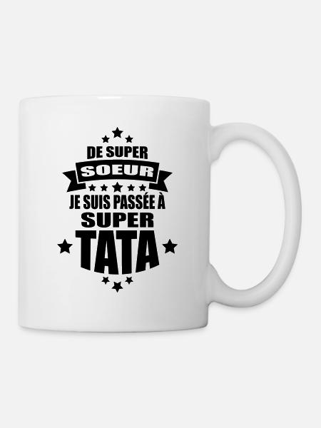 de super soeur je suis passée à super tata - Mug blanc - blanc