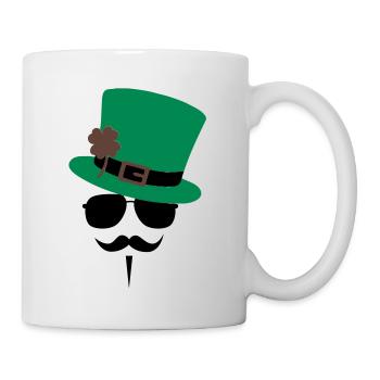 Go Green Moustache - Mug blanc - blanc - Droite