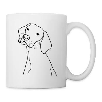 Hundekopf Hund - Geschenk Hundehalter - Tasse - Weiß - Rechts